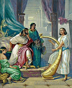 David Playing the Harp
