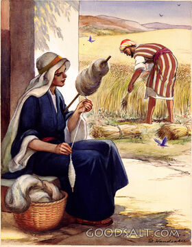 Hannah Spinning Flax