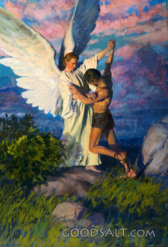 Jacob Wrestles With Angel