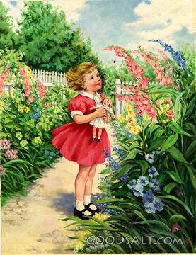 Little Girl in Garden