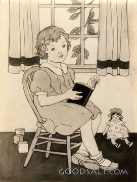Little Girl Reading Bible