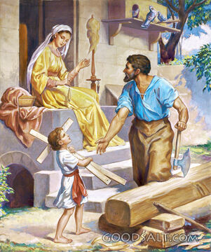 Boy Jesus Helping Joseph