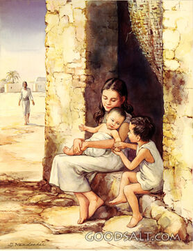 Miriam, Aaron, Baby Moses in Doorway