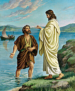Peter Meets Jesus at Sea of Tiberius