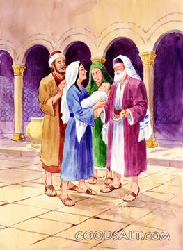 Simeon, Anna, Mary, Joseph, Baby Jesus