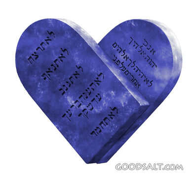 Ten Commandments Heart- Blue
