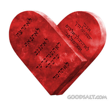 Ten Commandments Heart - Red