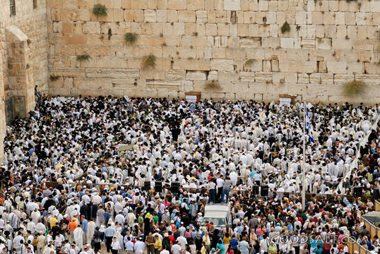 Western Wall Men's Prayer Area Filled During Sukkot