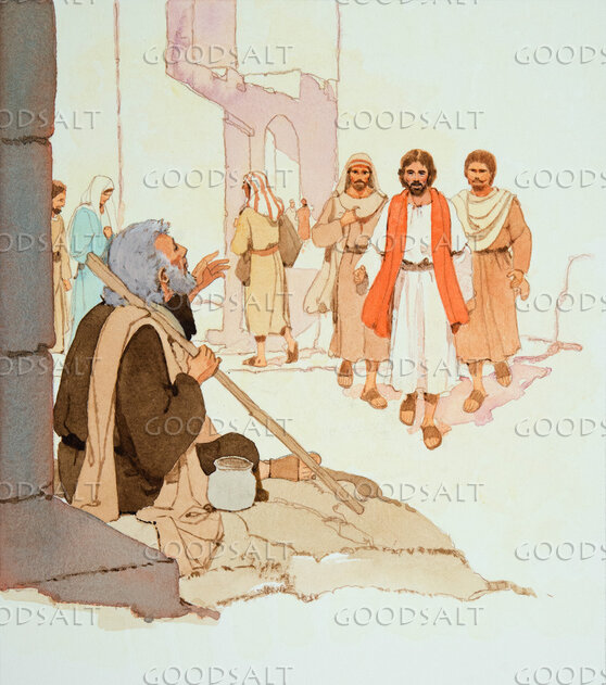 Jesus Sees the Blind Beggar. 