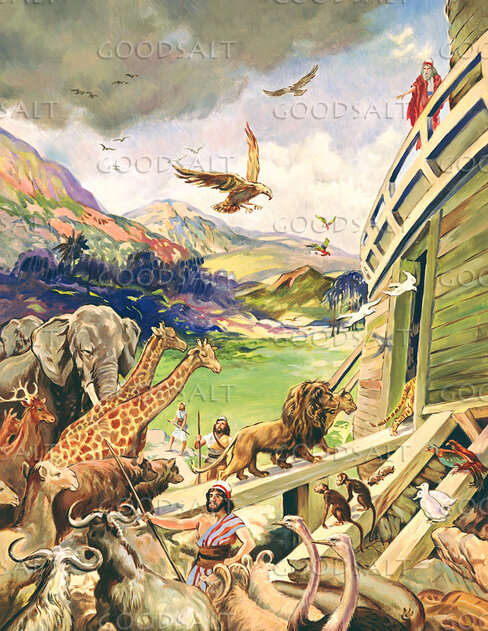 Noah Directs the Animals Into the Ark