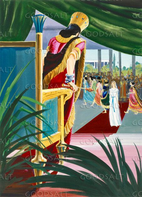 Queen Esther Approaches King Ahasuerus