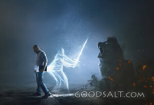 A Dark Lion Tries to Attack