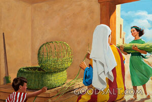 Baby Moses - Making the Basket