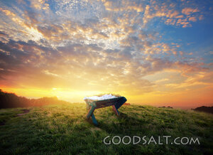 Empty Manger at Sunset