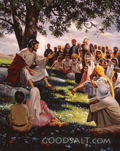 Jesus Teaching From a Hillside