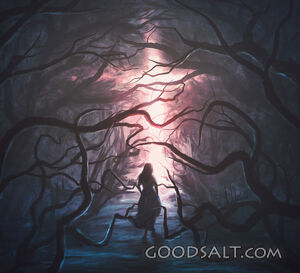 Woman in Scary Forest