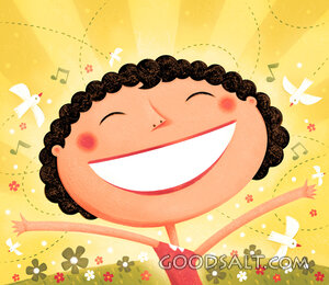 Woman Smiling With Hands Raised
